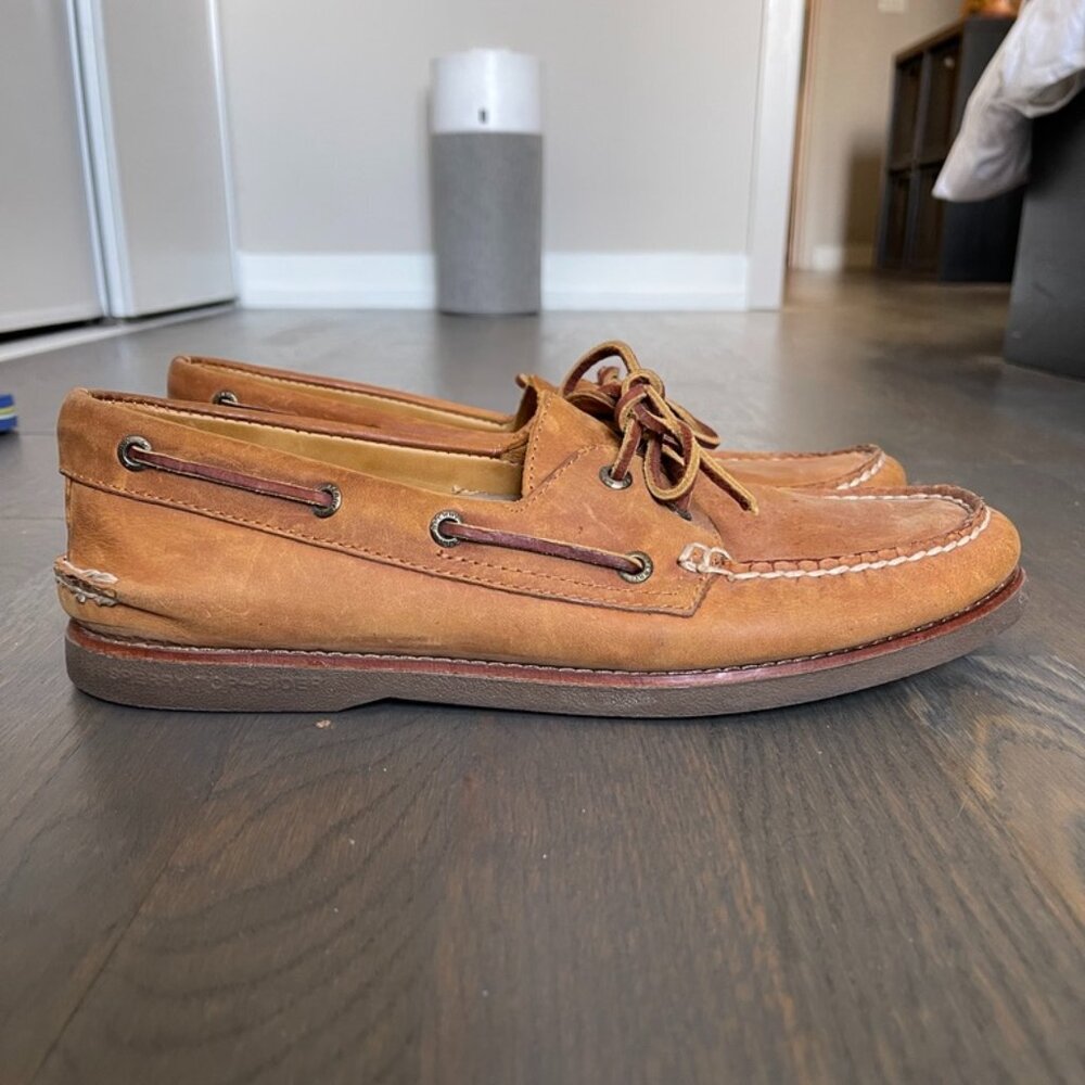 Sperry Top-Sider Boat Shoes Tan Brown Leather Men's